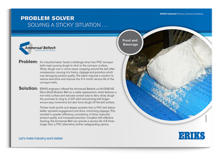 Beltech Non Stick Conveyor Belt transporting dough