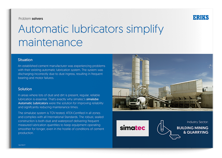simatec auto lubricator for mining and quarrying
