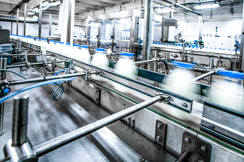 Milk production on line at the factory