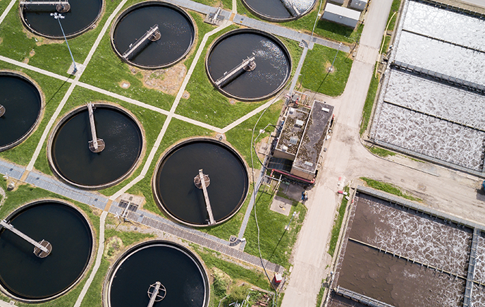bird's eye view of Waste Water Plant 