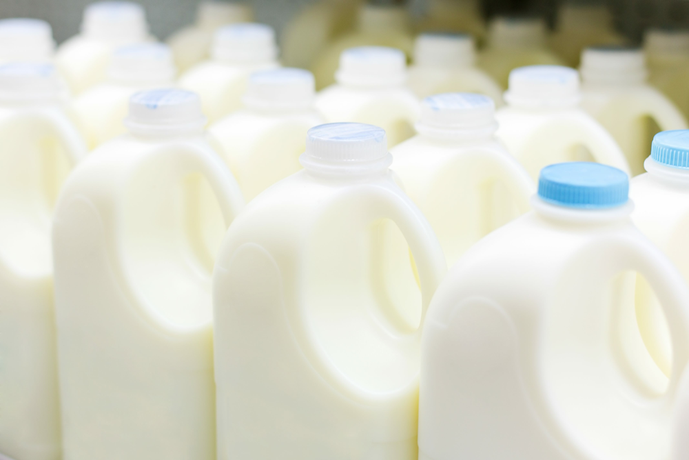 Sale of milk at the store supermarket