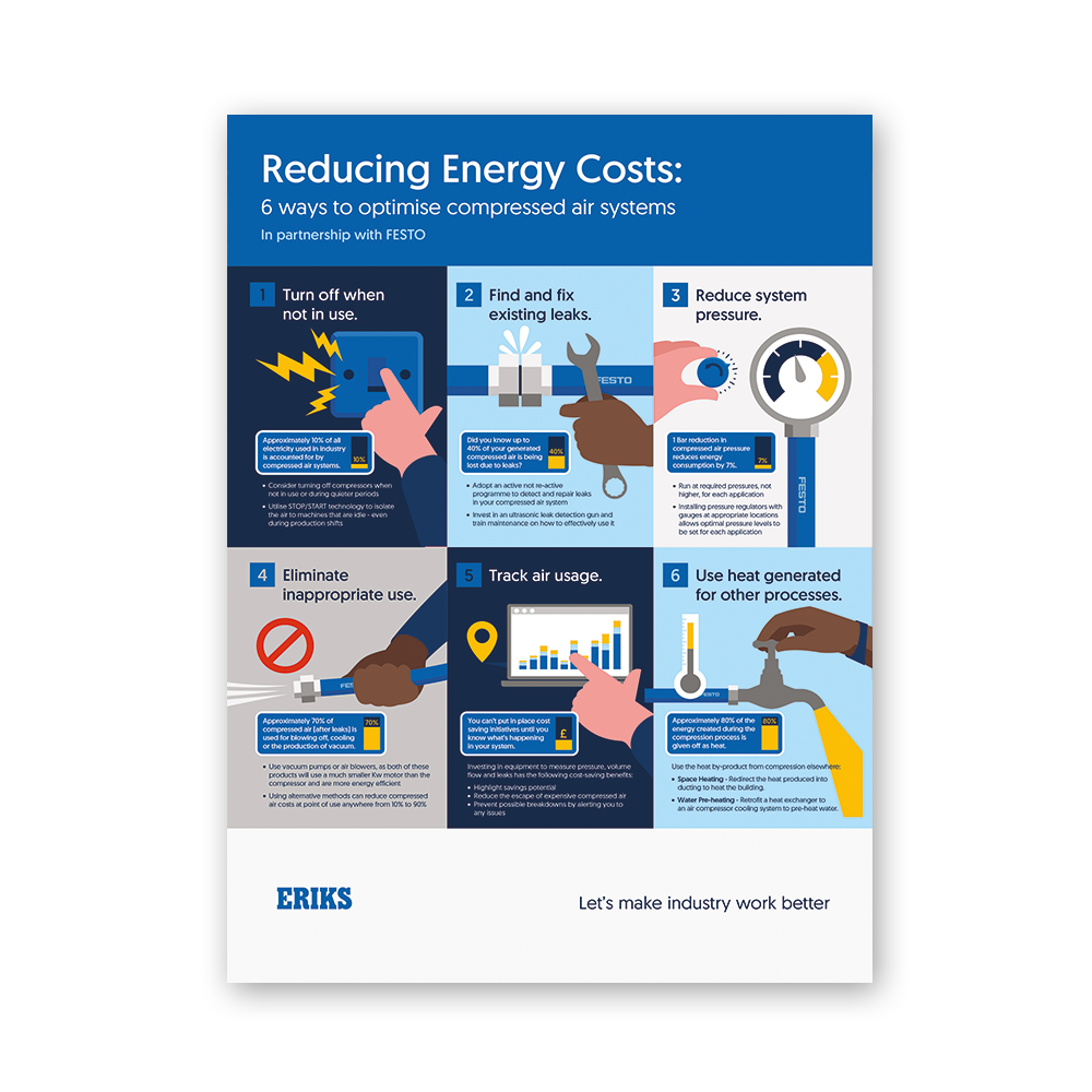 Festo top tips preview showing 6 boxes of energy saving tips