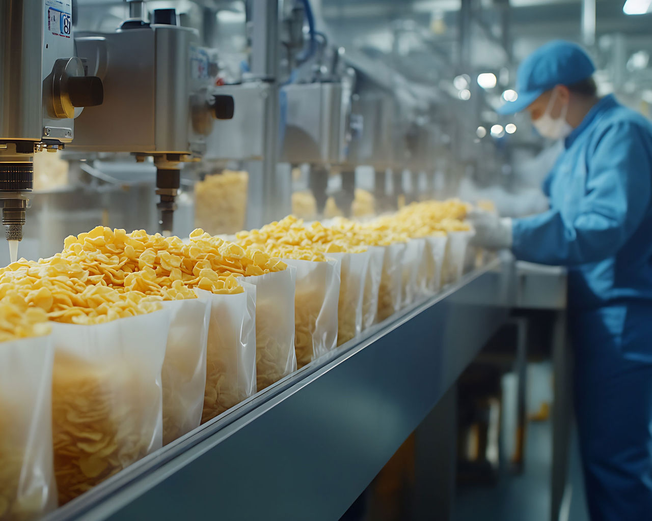 Efficient Cornflakes Packaging in Advanced Cereal Production Facility : Generative AI