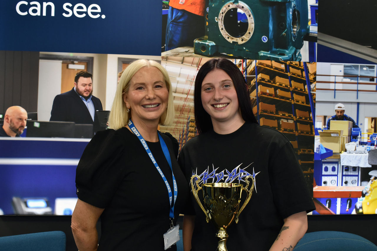 Pamela Bingham, ERIKS UK&I CEO and Taylor-Mae-Arkinstall - Apprentice of the Year