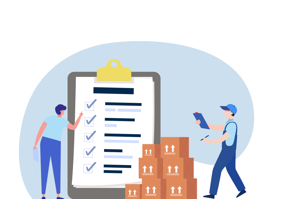 ERIKS Inventory icon with two people checking boxes stock